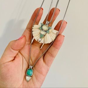 Lucky Brand Boho Chic Jade Accented Long Necklace